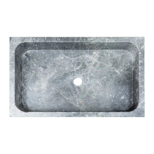 Villohome Sirius gray marble bathroom sink, 24in L x 15in W