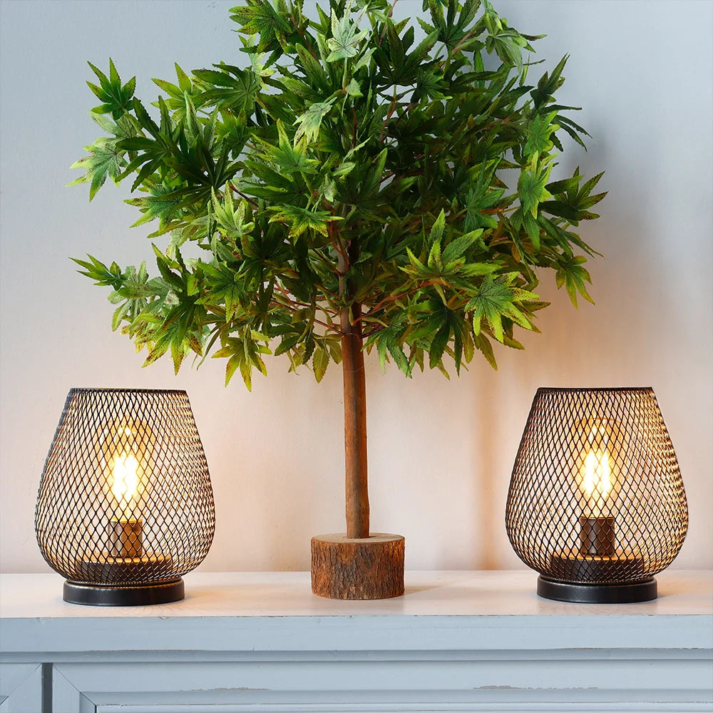 Set of 2- 6.5''H Metal Table Lamps (Brown)