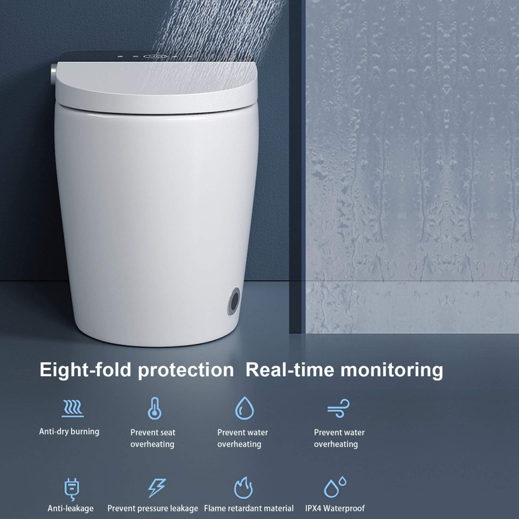 Smart Auto Dual Flush Tankless Toilet With Heated Bidet, Auto Open And Close (SAK37415)
