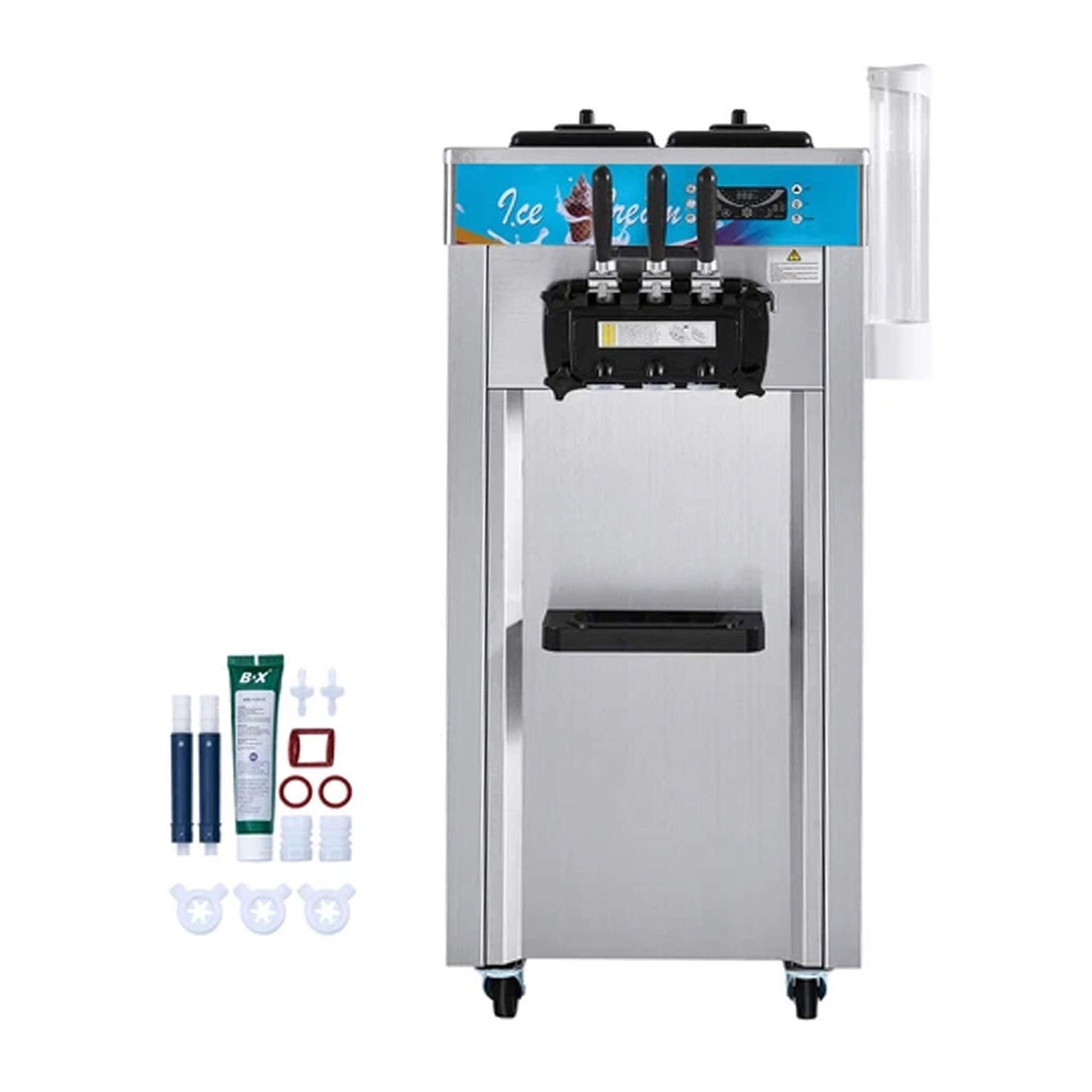 Stainless Steel Commercial 3-Flavor Soft Serve Ice Cream Machine Maker, 21-31 L/H (SAK65291)