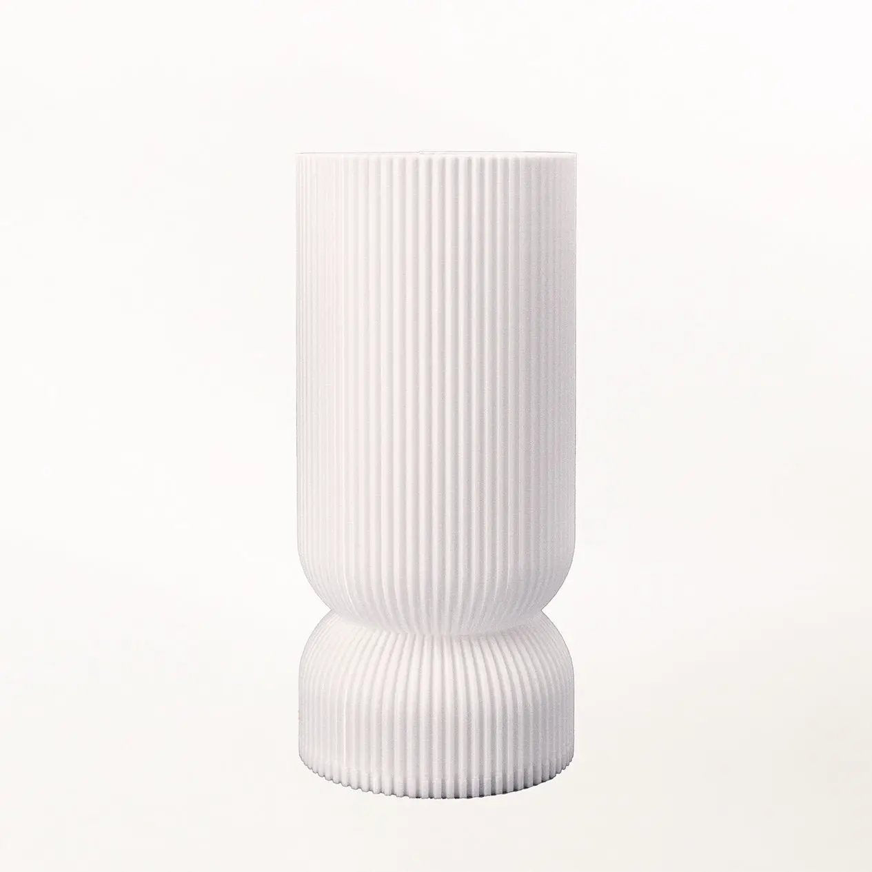 Stance Table Lamp, white ribbed ceramic by Terra Labs