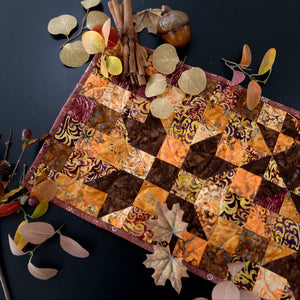 Quilt kit Standout Stars in Falling Leaves table runner, precut cotton by Block Party Quilt Co