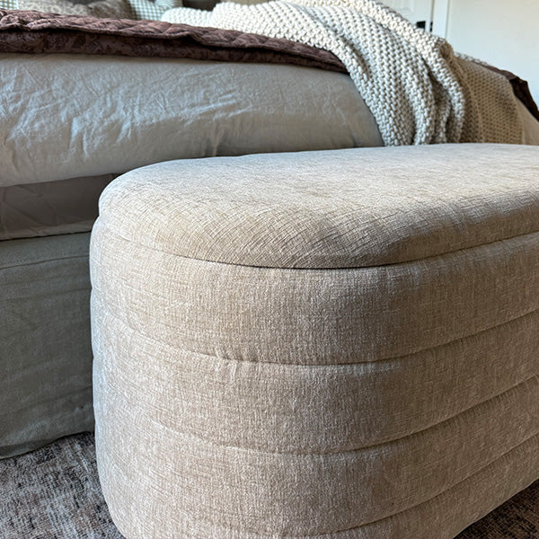 Upholstered Nesting Storage Bench, Set of 2