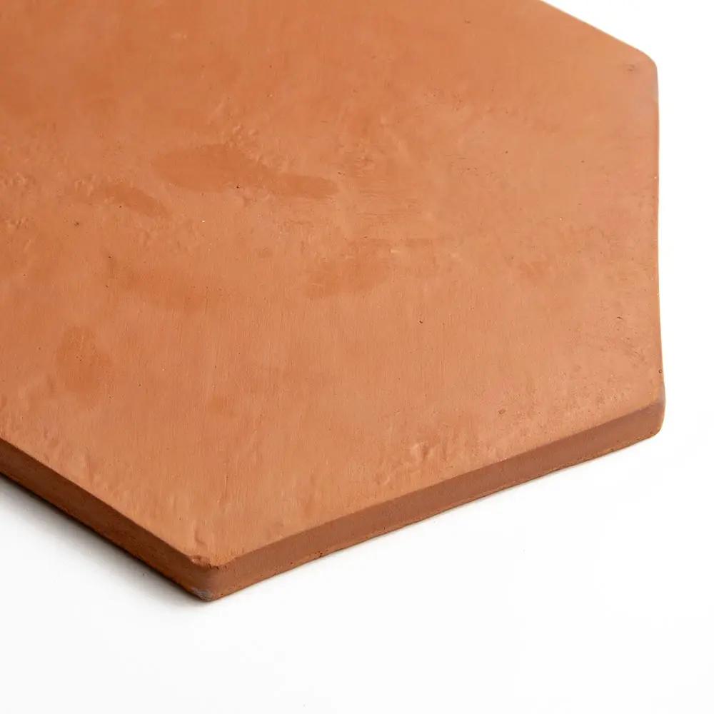 Sunrise Natural Hand Pressed Hexagon 8 Terracotta Tiles 8x8