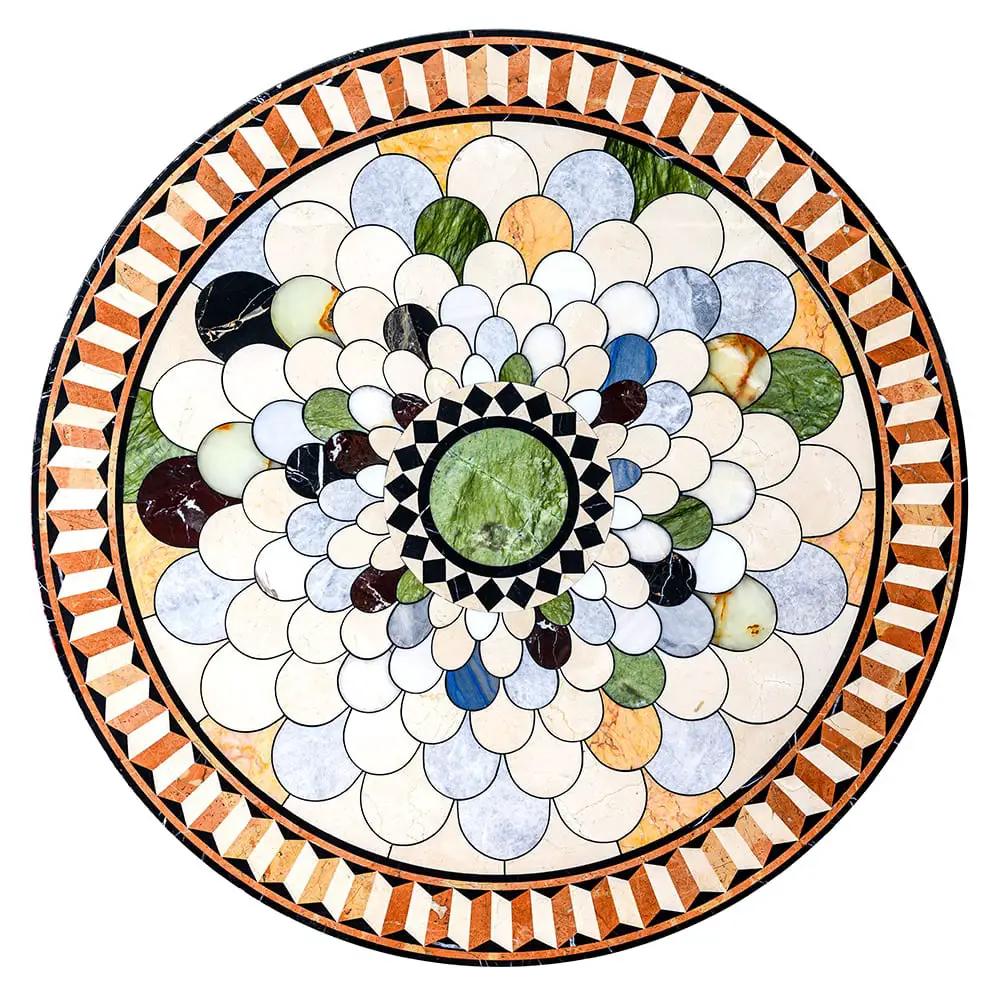 Symphony Blend Multi Finish Round Marble Medallions 48x48