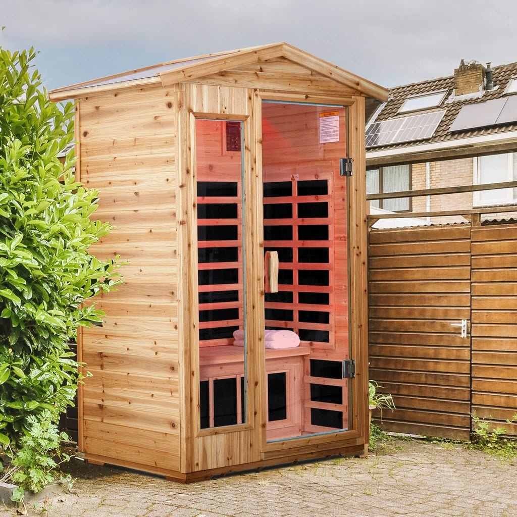 Thermora 2-Person Outdoor Infrared Sauna With Bluetooth Audio And LED Lighting (SAK28694)