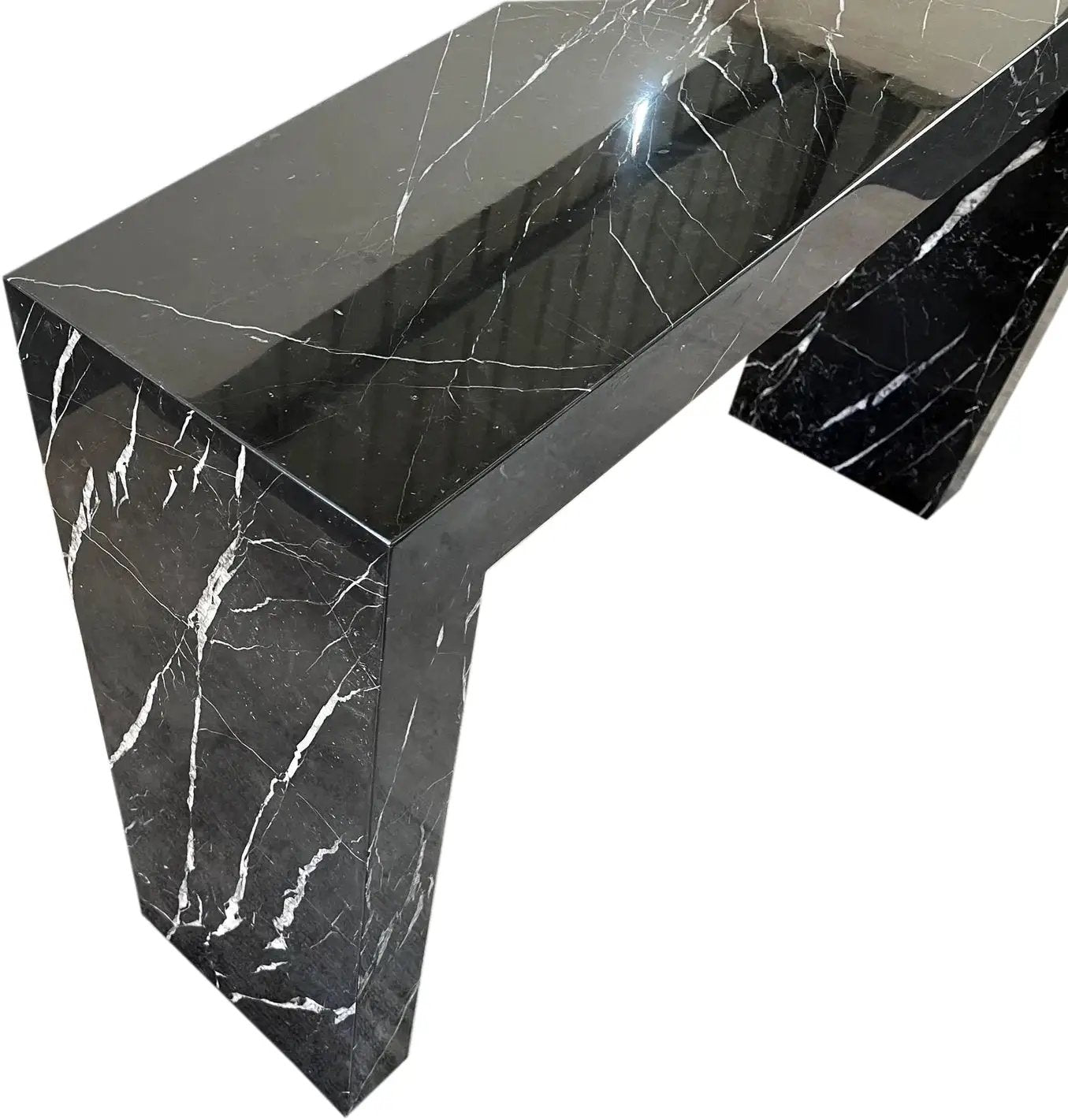 Toros Black Viola Marble rectangular console table, polished, Villohome