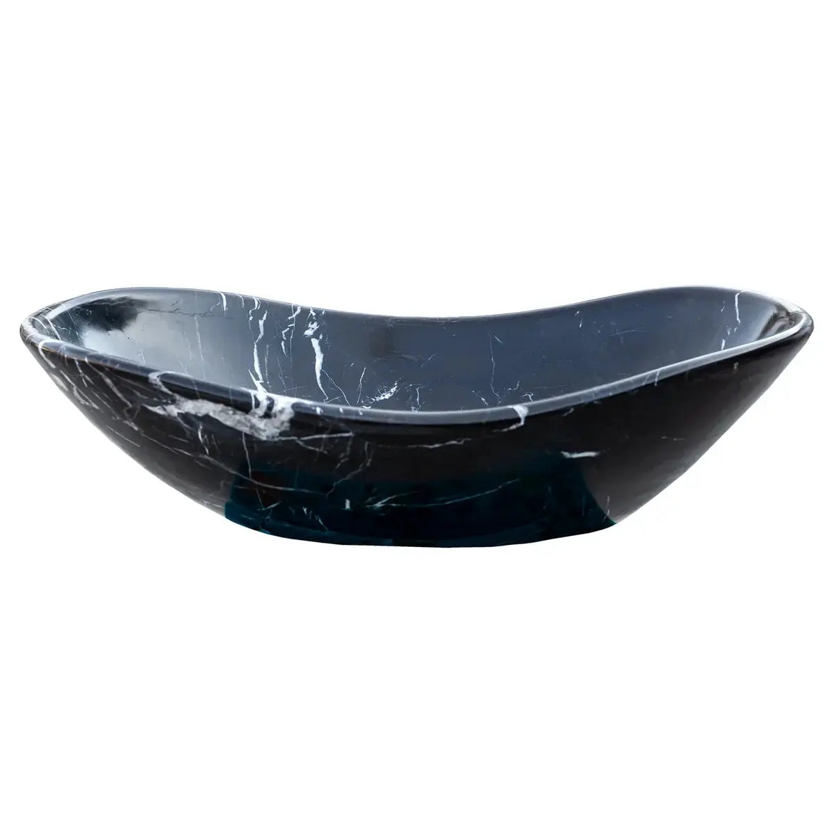 Toros black marble vanity sink, gondola design, above-counter bathroom sink