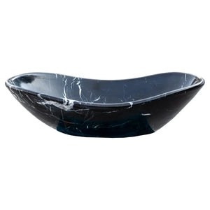 Toros black marble vanity sink, gondola design, above-counter bathroom sink