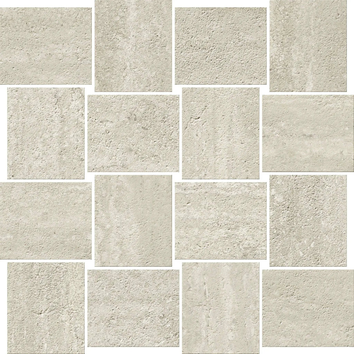 Trail Vein Cut Grey Mosaic B Travertine Look Porcelain Mosaics 12x12