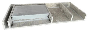 Tundra Gray Marble vanity top sink, rectangular wall-mount by Villohome; 48in L x 20in W x 5in H