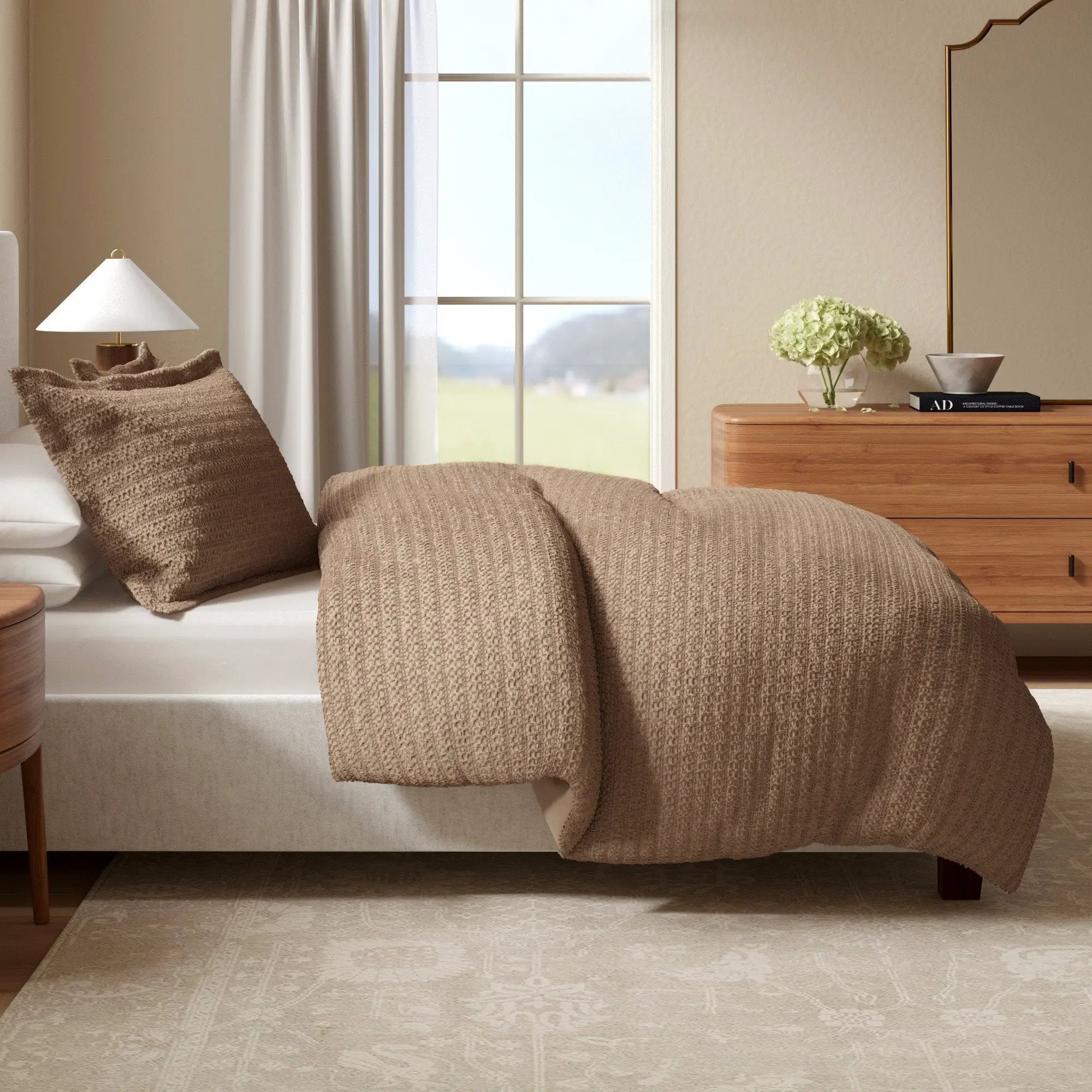 100% Cotton Honeycomb Waffle Duvet Set - Mattea Collection