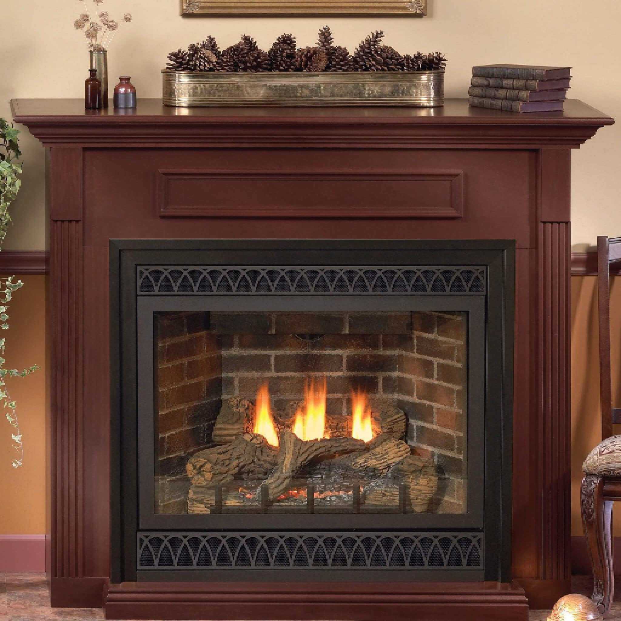 White Mountain Hearth Tahoe Intermittent Pilot Propane Gas Direct Vent Deluxe Fireplace W/ On/Off Switch, 48" [DVD48FP70P] (SAK40376)