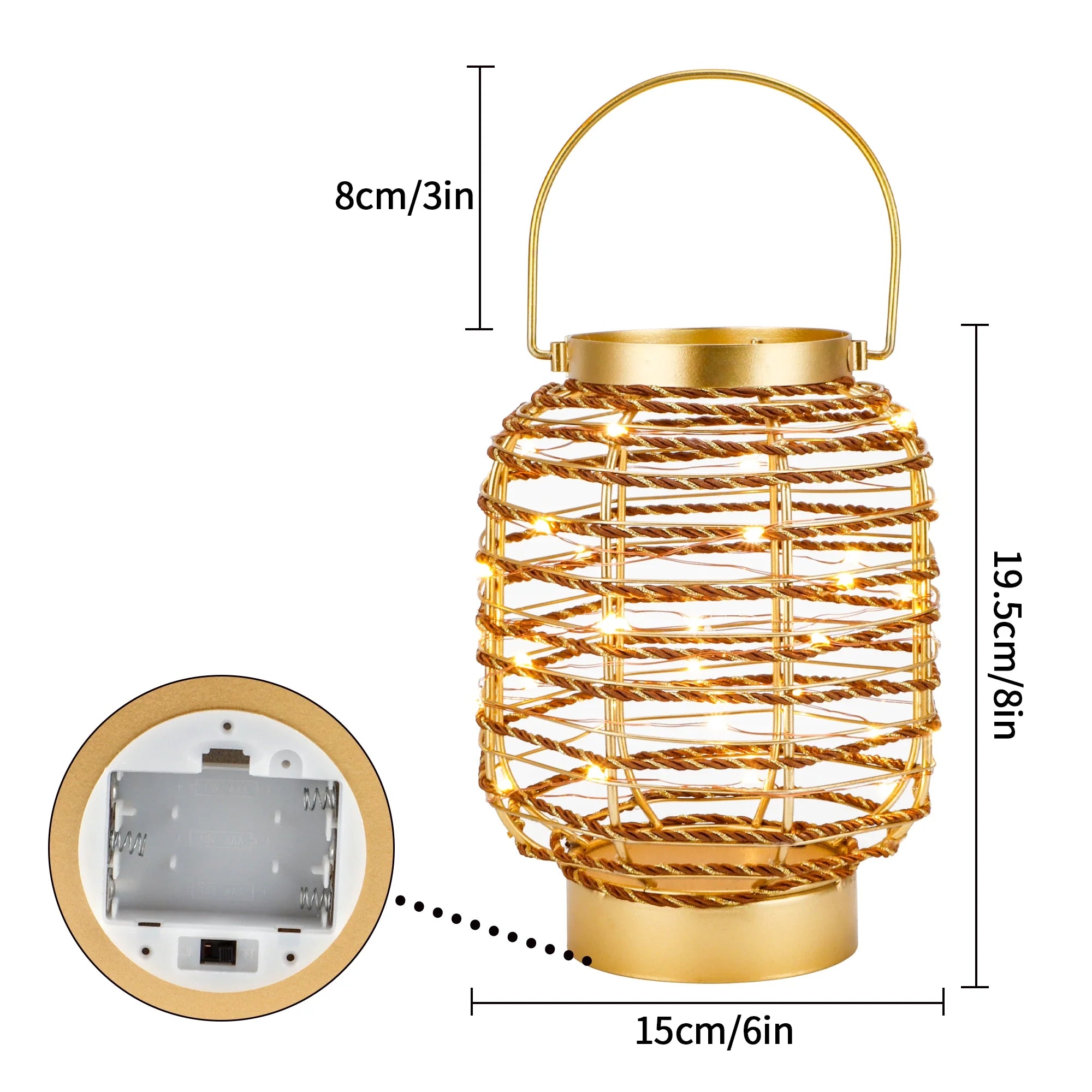 7.7-inch gold metal cage cordless LED table lamp by JHY DESIGN