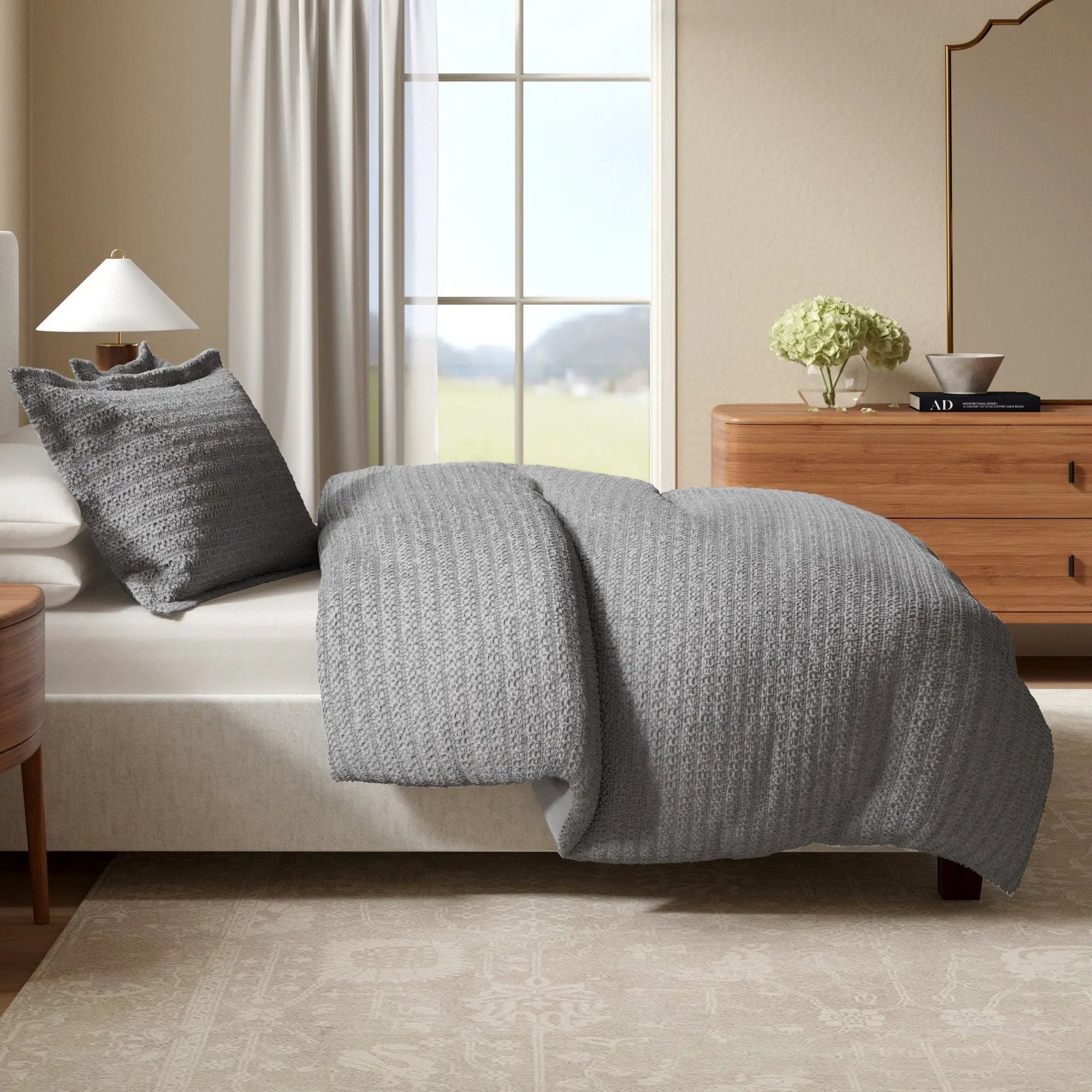 100% Cotton Honeycomb Waffle Duvet Set - Mattea Collection