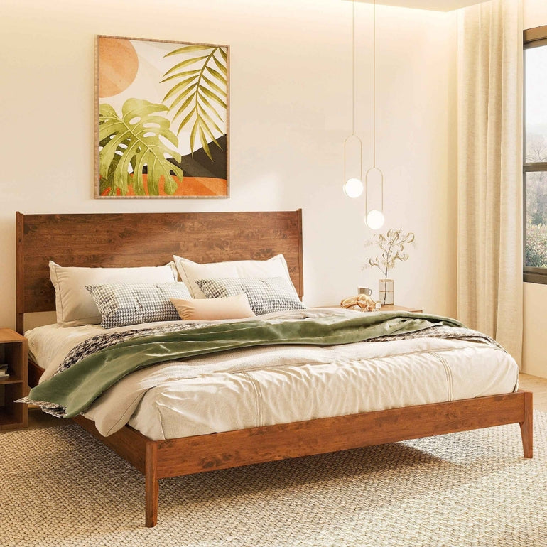 Acacia Haven Deluxe Wood Platform Bed Frame for Ultimate Comfort and Style